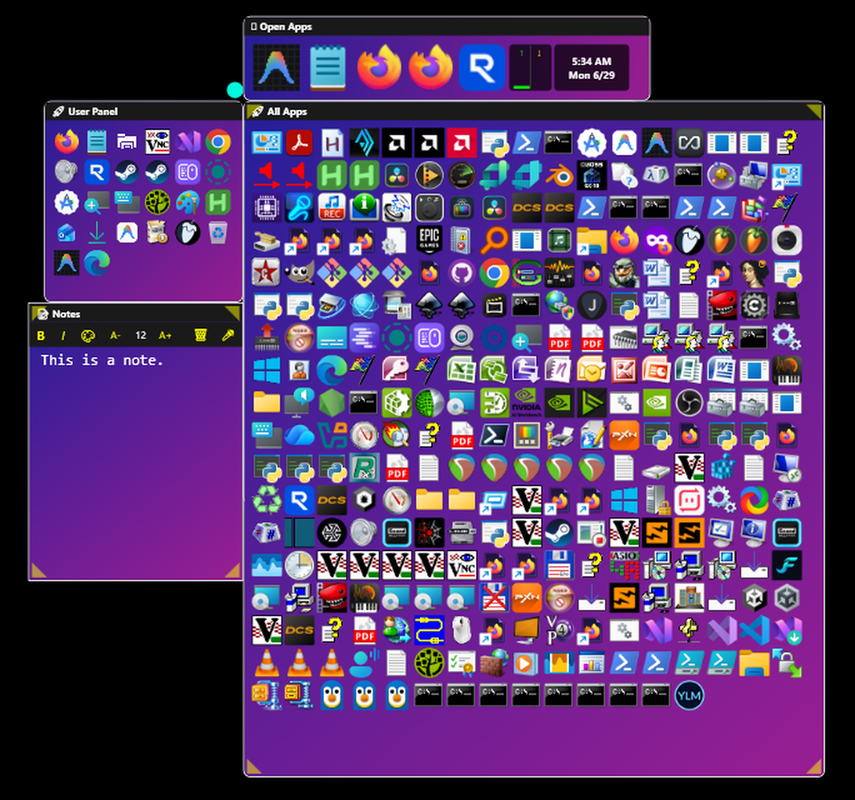 FloDee floating desktop hub running on Windows